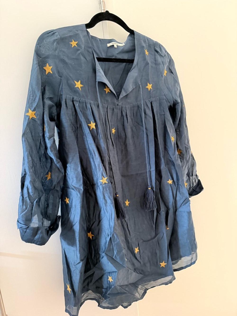 Tularosa Navy Blue V-Neck Mini Dress